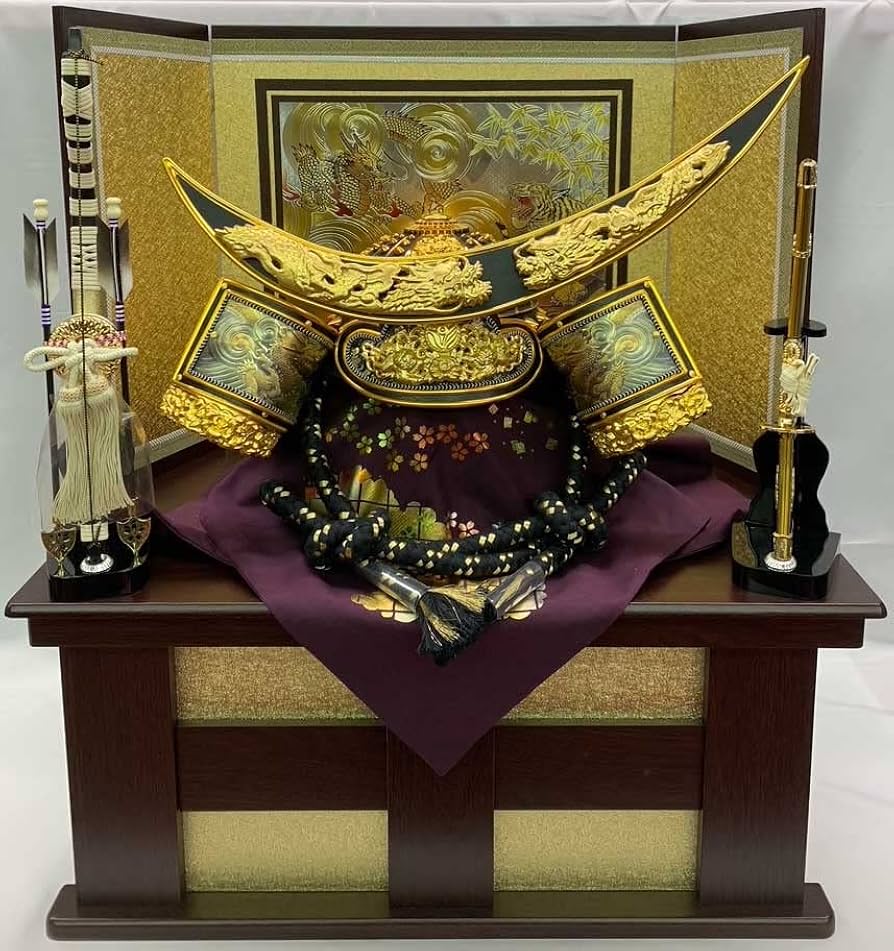 五月人形　端午の節句　兜　金屏風　御弓太刀　セット 五月人形端午の節句兜金屏風御弓太刀セット